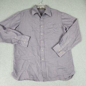 Axist Casual Shirt Mens Medium Purple Micro Grid Surf Soft Long Sleeve Button Up